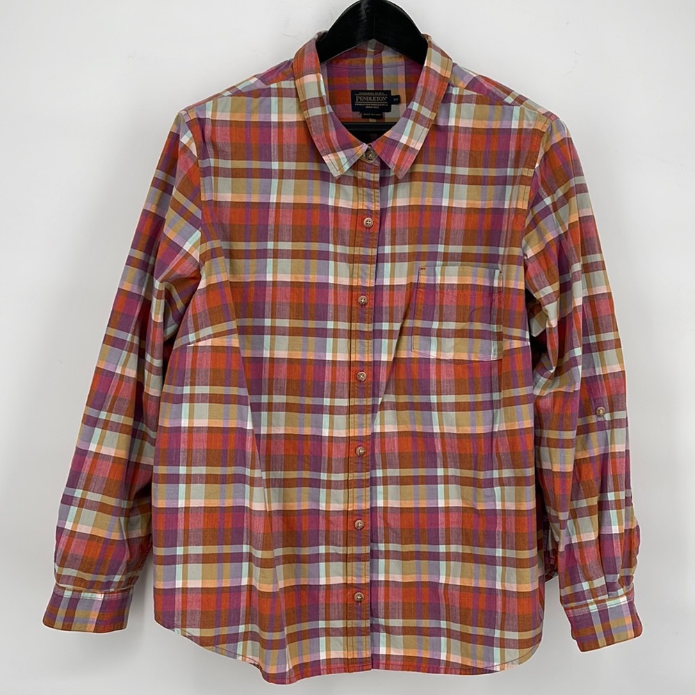 Pendleton Button Down Shirt Womens 3x Pastel Plai… - image 1